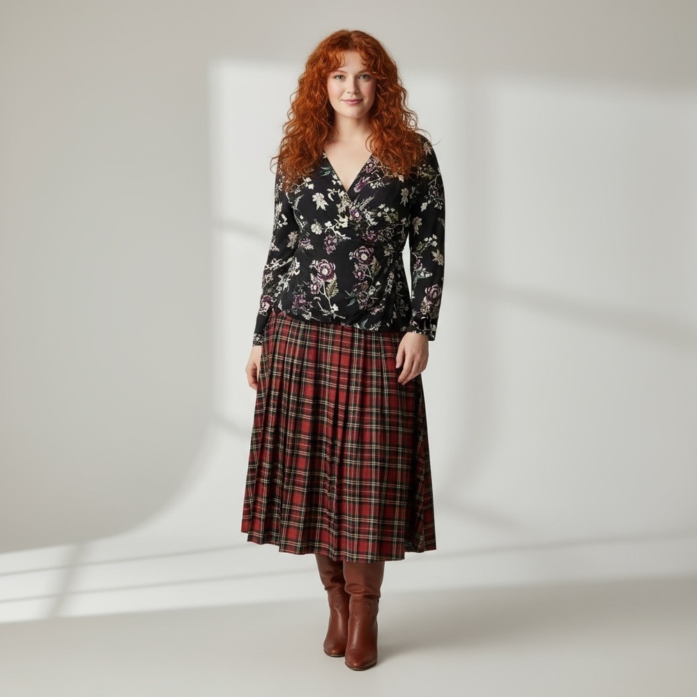 George Dark Floral Blouse Size 4X